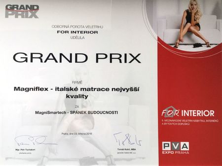 Magniflex získal ocenění GRAND PRIX za nejlepší výrobek veletrhu FOR INTERIOR 2018